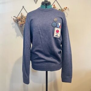 Louis Vuitton NWT Classic Blue Crewneck Sweater with Patch Details